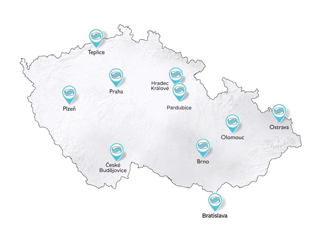 Mapa poboček